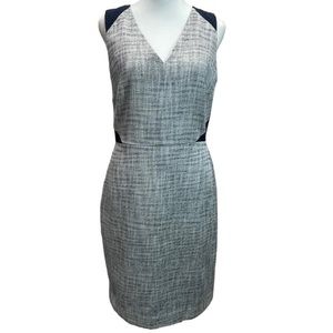 J. Crew Navy Grey Tweed Dress Size 4 Women’s Sleeveless